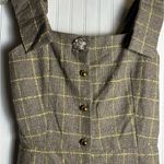Sorry, Too Much Love Plaid Dress with Buttons and Bow Strap Brown Photo 5