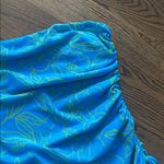 SheIn Blue Floral Ruched Dress Photo 1