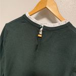 Vila Milano Green & White Ruffle Sweater Size Large Photo 2