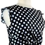 Ann Taylor Women’s Crop Tie Top Cap Sleeve Black White Check Gingham Size XL Photo 5