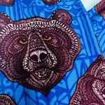 LuLaRoe Tall & Curvy TC Plus Size Leggings Maroon Blue Mosaic Bears Stretchy 1X Photo 2