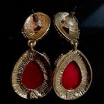 Amrita Singh  Riverside Coral/ Fushia drop earrings. 2inch. Hypoallergenic. Post. Photo 3