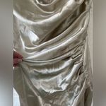 Birdy Grey Lydia Dress Shiny Satin Champagne, mermaid skirt, cowl neck; size 3X Photo 2