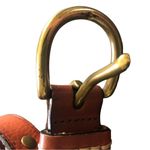 Fossil 100% Leather Suede Patchwork One Inch Wide Belt Brass Buckle Size M Photo 3