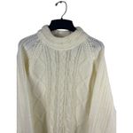 VTG 90s Carriage Court Cable Knit Sweater M Relaxed Fit Ivory Cream Mock Neck Size M Photo 1