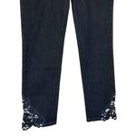 Soft Surroundings NWOT Jeans 6 Petite Ankle Touch Of Lace Crochet Hem Dark Wash Photo 3