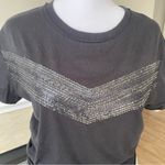 Diesel Black Sequin Chevron T-Shirt Women’s Size M Casual Graphic Tee Photo 6