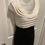 London Times  Black White Pleated Sheath Dress Size 4 Cocktail Party Photo 3