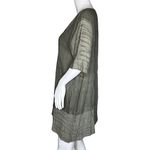 Tempo Paris  Shirt Womens Small Green Linen‎ Tunic Top Neutral Basic Lagenlook Photo 2