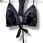 Robin Piccone Bandana Print Bikini Top Women's Size Small Tie Back Swimwear Photo 0
