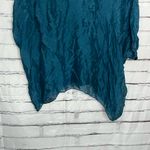 Tempo Paris Teal Crinkle V-Neck Tunic Top Women’s S Boho Oversized Asymmetrical Photo 3