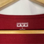 American Sweetheart Red Henley Quilted Long Sleeve Top L Size L Photo 3