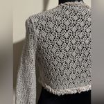 EXPRESS EUC  Silver and Cream Open Knit Crochet Cardigan size small Photo 6