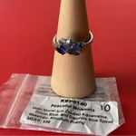Bomb Party RBP6140 “Peaceful Moments” Aquamarine/Spinel Rhodium Sz10 Ring NWOT Size 10 Photo 2
