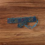 New Baba Clothing Los Angeles Blue Gold Beaded Sequined Women's tie Belt India Photo 3