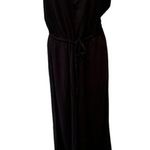 Venus Strapless Cropped Jumpsuit Sz M Black Tied Elastic Cinched Waist Vacation Photo 0