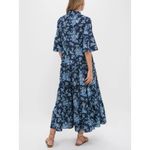 Tuckernuck Womens Twilight Garden Jenna Blue Floral Maxi Dress Sz L NWT Photo 2