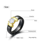 Boutique NEW Women's 1 Carat Diamond White & Gold Ceramic Ring‎ Size 8 Photo 4