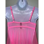 Victoria's Secret 36B Babydoll Gown HOT pink Rhinestones Photo 3