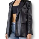 Endless Rose S Black Faux Leather PU Oversized Blazer Jacket Y2K Mob Wife NWT Photo 1