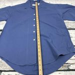 Lands' End  Women's Blue Button Up Cotton Dress Shirt [Size Medium]‎ Made in USA Photo 4