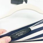 Weekend Max Mara Womens Boho Beaded Rhinestone Flower Striped 3/4 Sleeve Top S Blue Photo 3