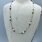 Boutique Sterling silver,cut black glass and fresh water pearl necklace. Photo 0