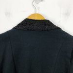 Free People  Black Tuxedo Lace Lapel Cropped Boho Blazer Size Small Photo 8