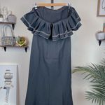 C/MEO COLLECTIVE C/meo Affinity Ruffle Contrast Topstich Maxi Gown Dress Black Photo 2