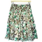 Rare Aspesi Green/Cream Flowy Floral Silk Skirt Size 40 Photo 0