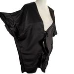 Victoria's Secret  Short Kimono Love Robe One Size Black Ruffle Loungewear Pajama Photo 7