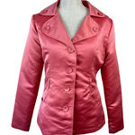 Charlotte Russe  Coat Jacket Womens Size M Coral‎ Button Up Long Sleeve Pockets Photo 0