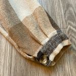 Brown Plaid Button Up Shacket Size S Photo 6