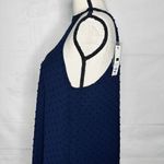 Jun & Ivy Navy A-Line Dress Sz M Halter Neck Lace Embroidered Lined Short Photo 5