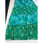 Guess  Jeans Maxi Dress‎ L Floral Green Blue Sleeveless Tiered Summer Photo 3