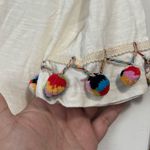 Loft  lounge white pom pom sleeve T-shirt coastal Beachy boho size XS Photo 1
