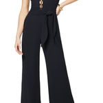 Ramy Brook  Whitley Lace Up Sleeveless Wide Leg Jumpsuit Black Size Women’s 4 Photo 0