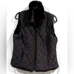 Weatherproof Diamond Quilt Puffer Vest Size Large Reversible Black / Brown Photo 3