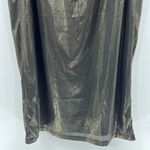 NSR Long‎ Sleeve Metallic Midi Dress in Black Gold Bronze Cut Out Size Medium Photo 4