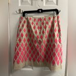 Stunning BODEN British Embroidered Pink Diamonds Tan Skirt w Pockets Skirt 8R Size 10 Photo 1
