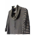 Soft Surroundings  Sweater Pull Over Size XL Casual Weekend Cowl Neck Black Tan Photo 3