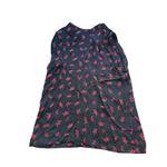 Piamita Loulou Graphic Crown Print Silk Sleeveless Blouse Red Black Large Luxury Photo 2