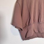Free People Movement Brown Short Sleeve Cropped Sweater Womens XL Athletic Fall Photo 2
