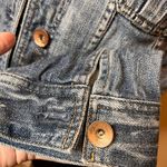 EXPRESS  Denim Jacket Size Small 100% Cotton Button Down Medium Wash Waist Length Photo 4