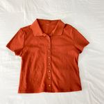 ZARA Orange Button Down Shirt Photo 1