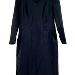 Talbots black 3/4 sleeve pullover hidden back zip dress w/ pockets size 10 Photo 0