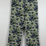 Anthropologie En Saison Pants Women S Green Passion Floral Jacquard Straight Leg Photo 0