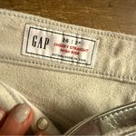 Gap New  High Rise Vegan Leather Cheeky Straight Pants Silver Metallic Women 2 26 Photo 5