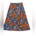 Sigrid Olsen Navy Orange Floral Skirt Set Small S Tassel Tie Strappy Coastal Photo 4