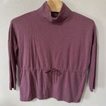 Athleta Women's Large Pink Lightweight Balance Cinch Fleece Sweatshirt Mock Neck Photo 0